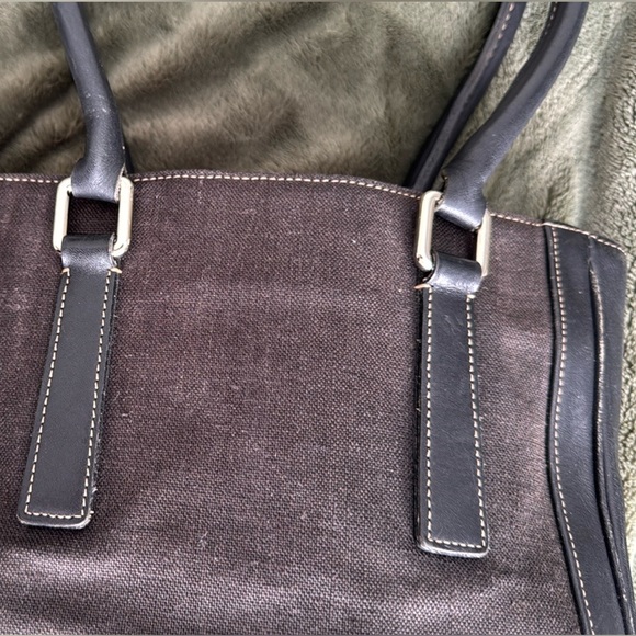 Coach Vintage Classic Legacy Brown Leather and Linen Bonnie Bucket Tote - Picture 8 of 16